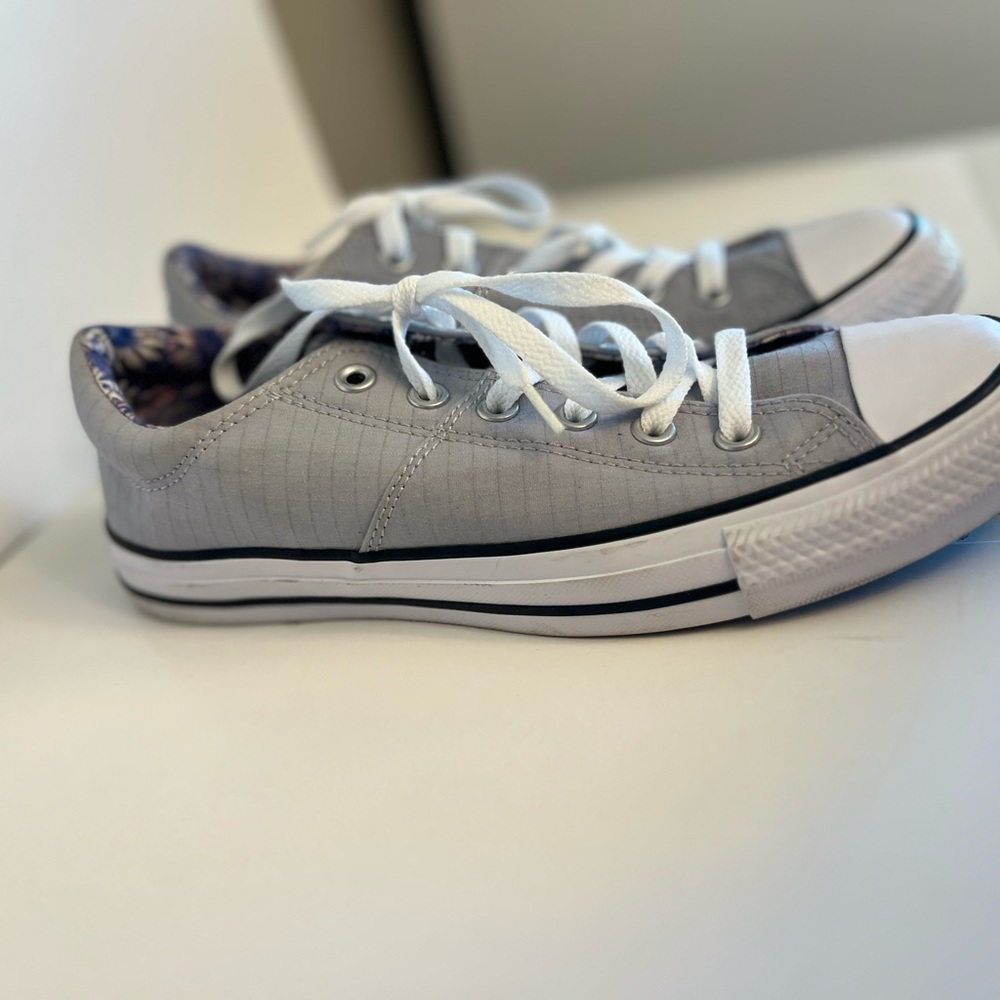 Converse Gray Flats Classic Canvas Loafers - Picture 3 of 5